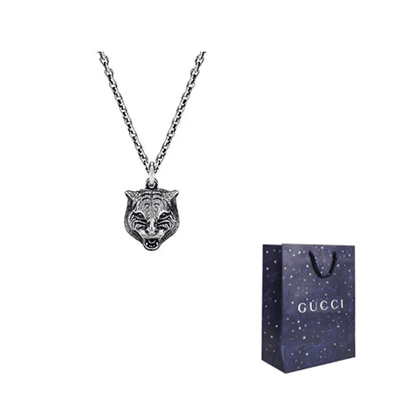 Ожерелье Gucci Tiger Head Pendant Necklace - изображение 8