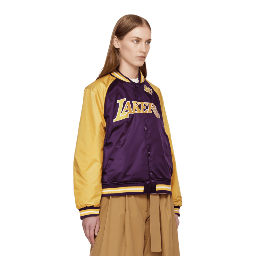 Куртка Mitchell & Ness FW21 NBA Los Angeles Lakers Satin Jacket Purple Yellow - изображение 2