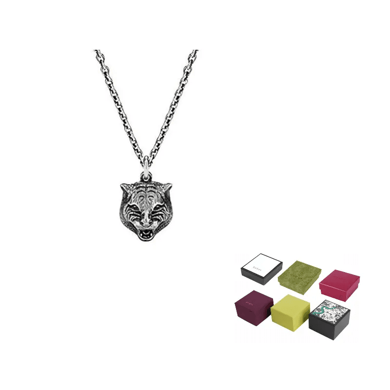 Ожерелье Gucci Tiger Head Pendant Necklace - изображение 6
