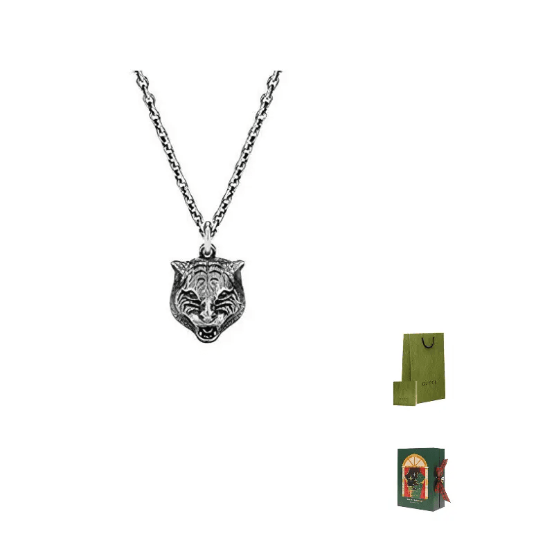 Ожерелье Gucci Tiger Head Pendant Necklace - изображение 9