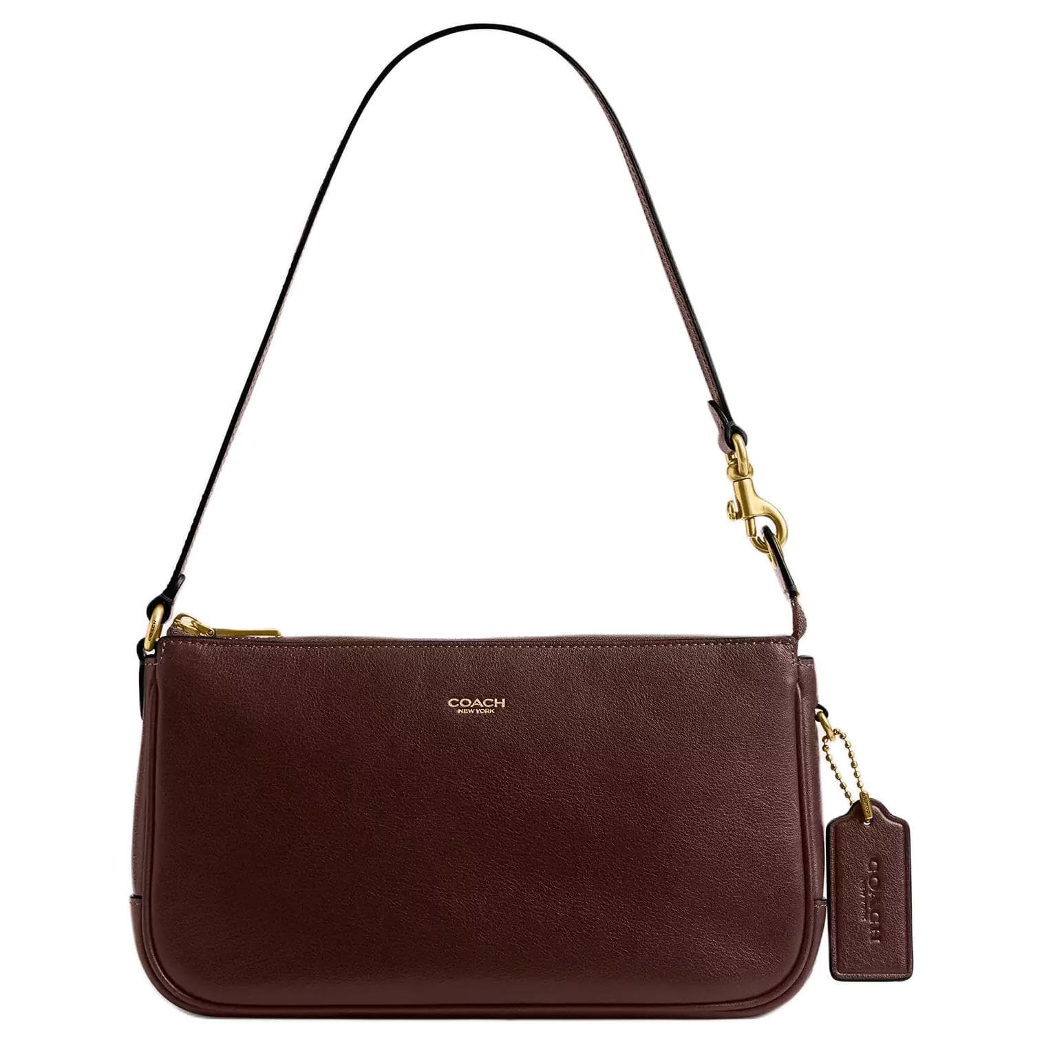 Мини-сумка COACH Plaza Кожа Сумка на плечо Маленькая Женская Латунь с Кленовым листом - изображение 1
