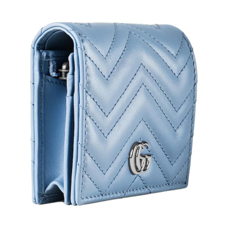 Кошелек GUCCI Кожа Кошелек Мини Женский Светло-Синий - изображение 2