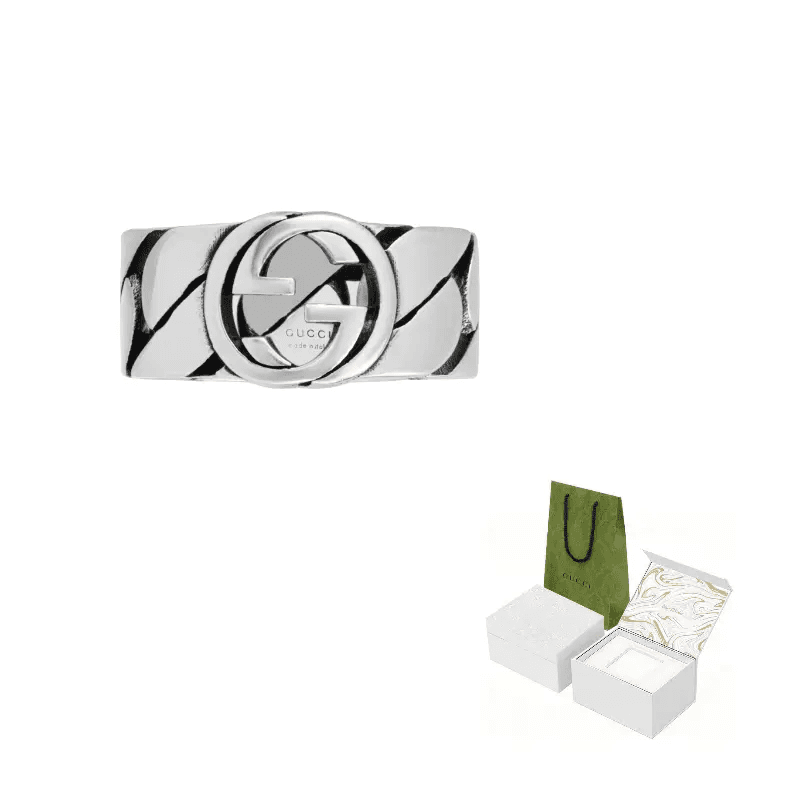 Кольцо GUCCI Interlocking G Ring Silver - изображение 8