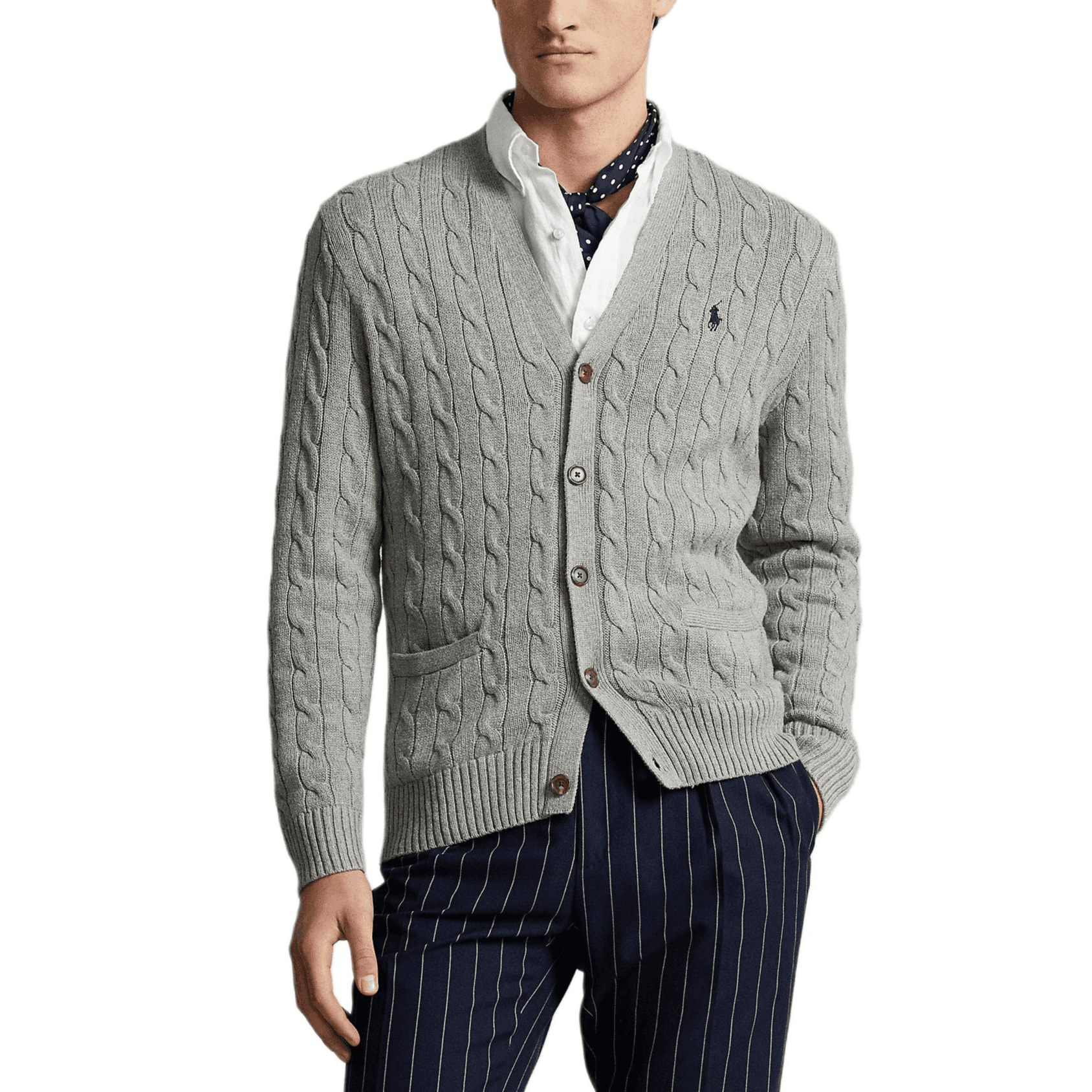 Polo Ralph Lauren FW24 Трикотаж Стандартный Размер Мужской Серый - изображение 3