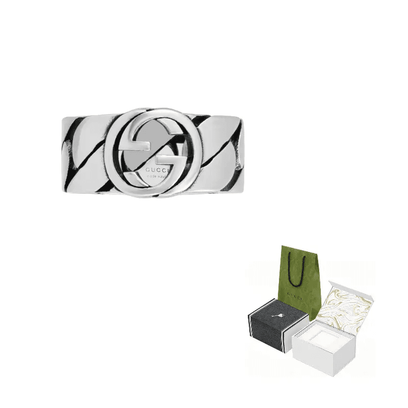 Кольцо GUCCI Interlocking G Ring Silver - изображение 7