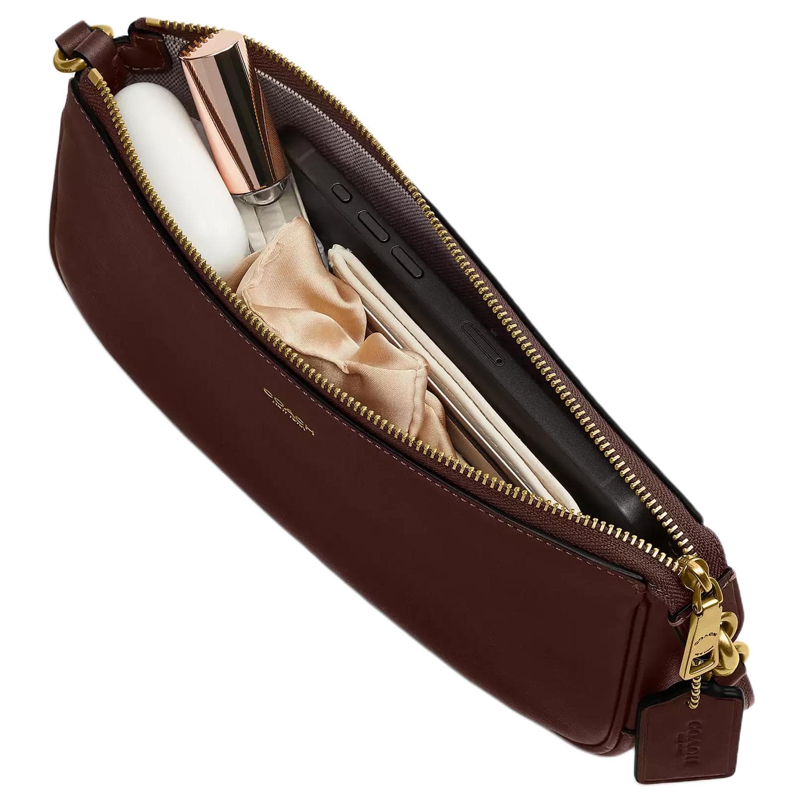 Мини-сумка COACH Plaza Кожа Сумка на плечо Маленькая Женская Латунь с Кленовым листом - изображение 5