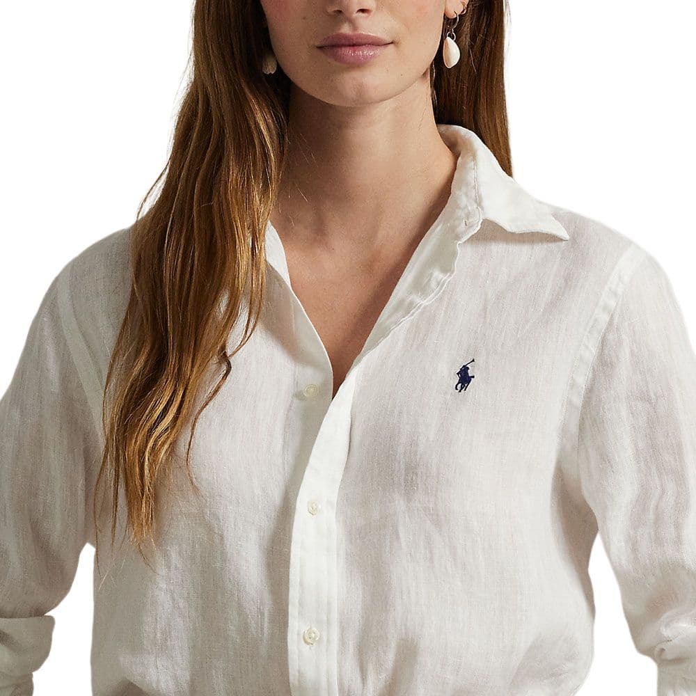 Блузка Polo Ralph Lauren Рубашка Смешанная Материал Женская Белая - изображение 5