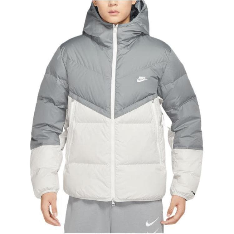 Зимняя куртка Nike Logo Hooded Down Jacket Grey - изображение 3