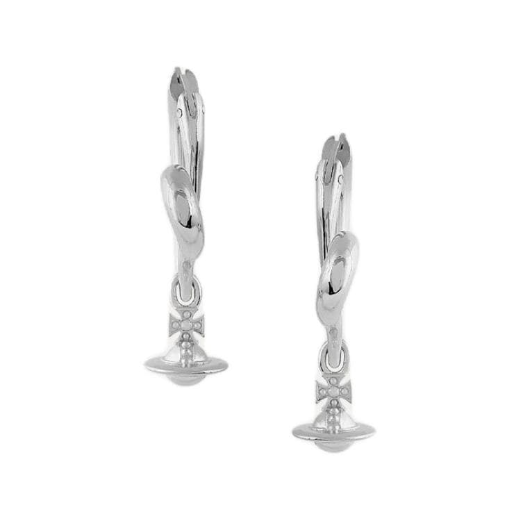 Серьги Vivienne Westwood Emily Сатурн Сердце Вырез Кольцо Латунь Серьги Женский Серебристый - изображение 3