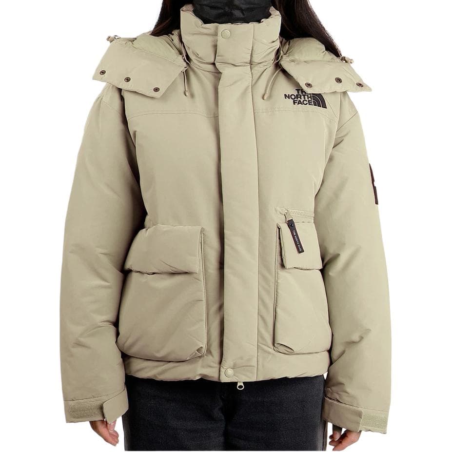 Зимняя куртка The North Face Logo Zip Hoodie Khaki - изображение 4