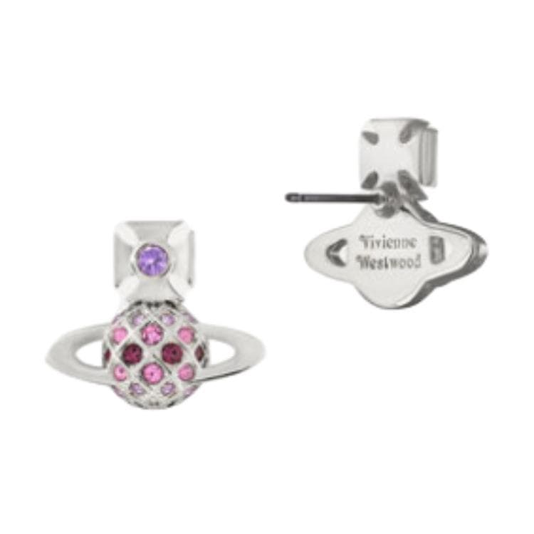 Серьги Вивьен Вествуд Латунный Кристальный Серьги-гвоздики Women's Silver - изображение 2