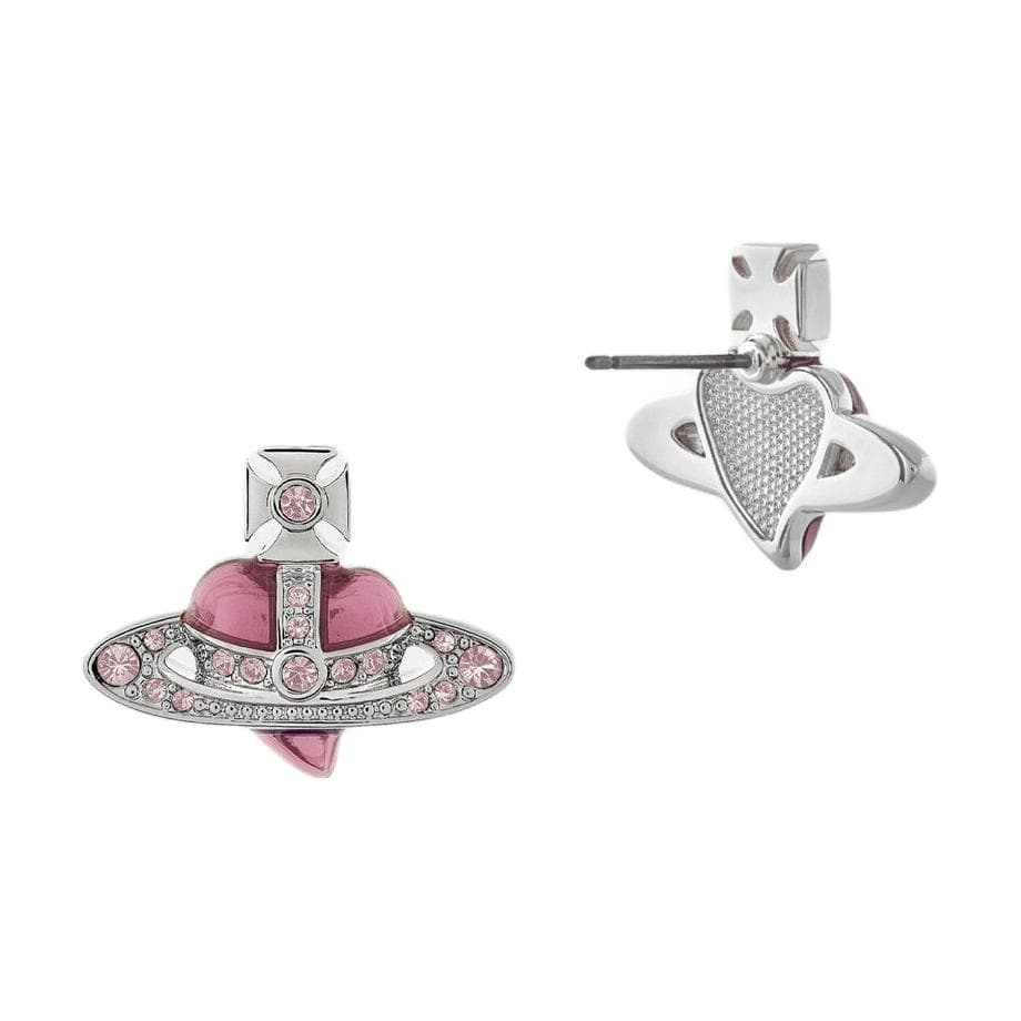 Серьги Серьги-гвоздики Vivienne Westwood Crystal женские серебряный винтажный розовый - изображение 2