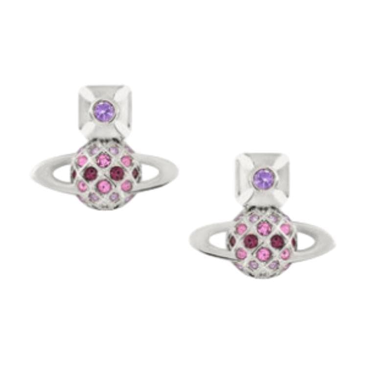 Серьги Вивьен Вествуд Латунный Кристальный Серьги-гвоздики Women's Silver - изображение 1