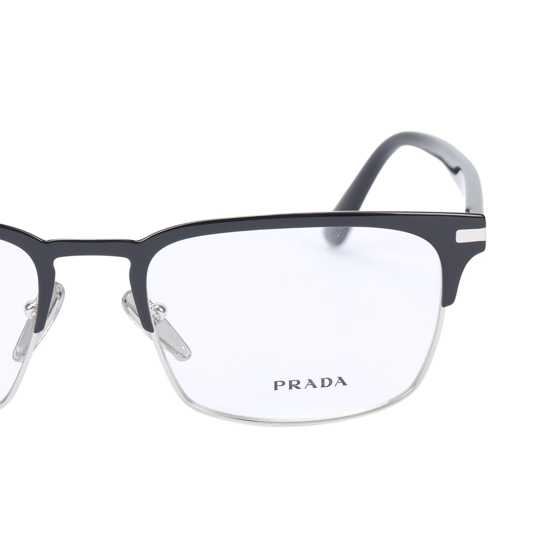 Оправа PRADA Сплав Прямоугольные Оправы для Очков Мужские Черные Серебряные - изображение 4