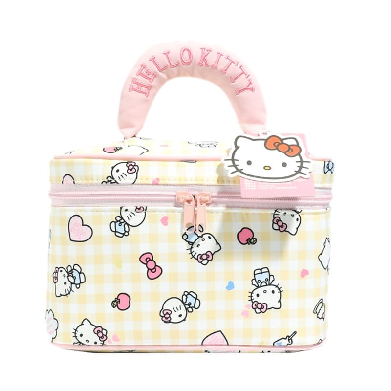 Sanrio Hello Kitty Нейлоновый Путешественный Сумка для Хранения Женская Светло-Желтая - изображение 1