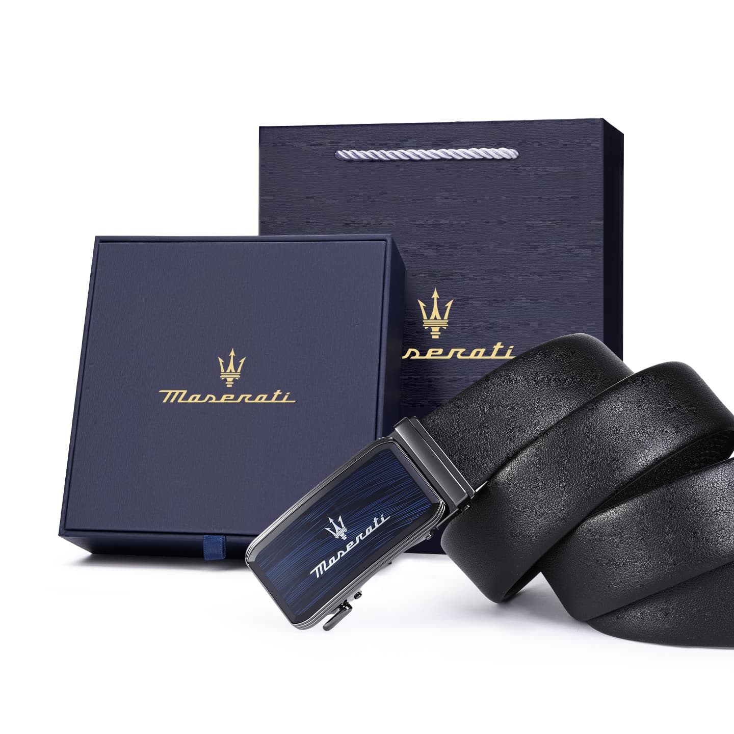 Ремень Maserati Лицевая коровья кожа Автоматическая пряжка Ремень Мужской Металлический 3,5 см Утонченный Прочный Ремень - изображение 4