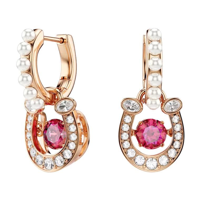 Серьги Swarovski Symbolica Серьги с синтетическим кубическим цирконием Унисекс Розовое золото Белый Красный - изображение 2
