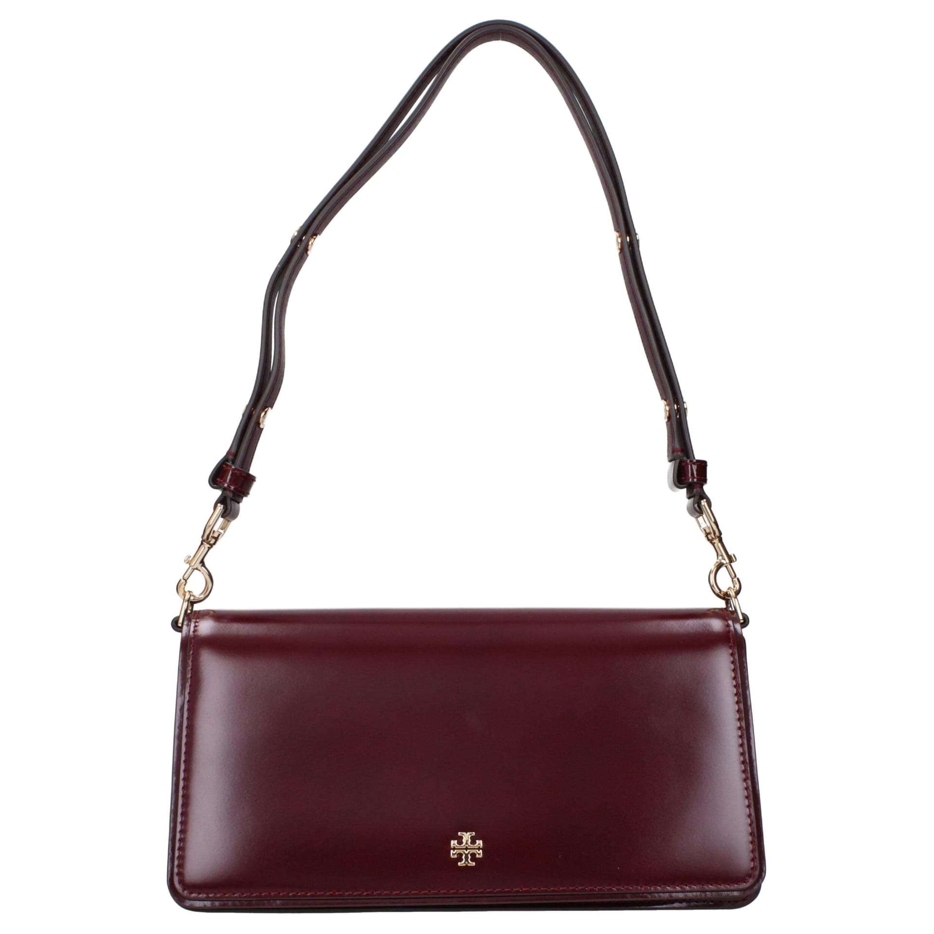 Мини-сумка Tory Burch Лакированная кожа Сумка через плечо Маленькая Женская Бордовый Красный - изображение 1