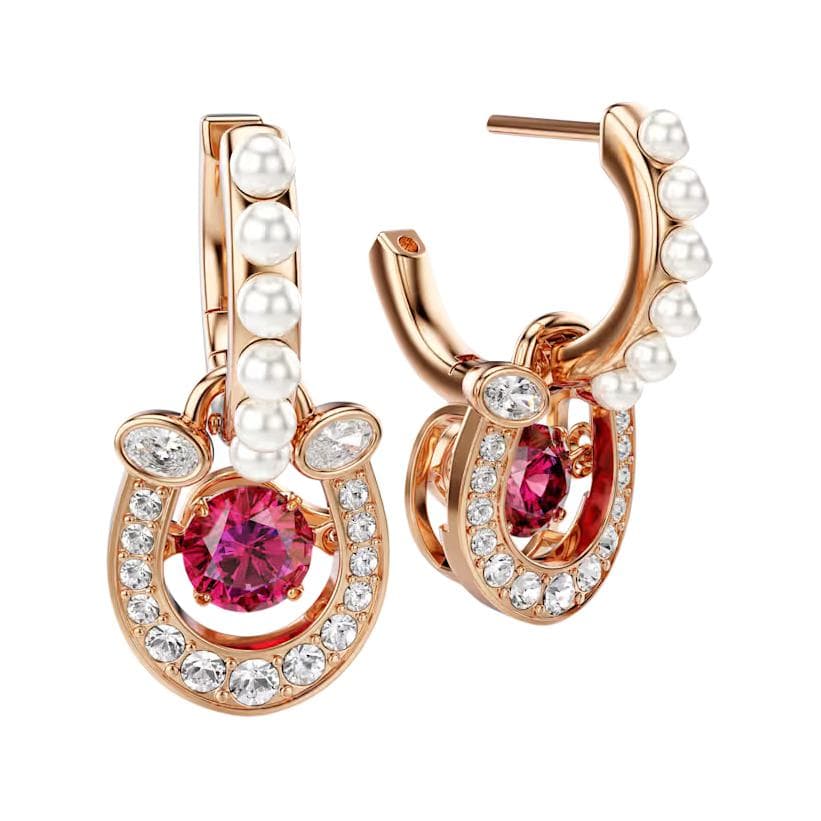 Серьги Swarovski Symbolica Серьги с синтетическим кубическим цирконием Унисекс Розовое золото Белый Красный - изображение 3