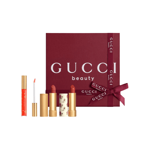 GUCCI Трехцветная Коробка для Помады Тинтированный Влажный Бальзам для Губ Полный Набор для Губного Балзама и Макияжа - изображение 1