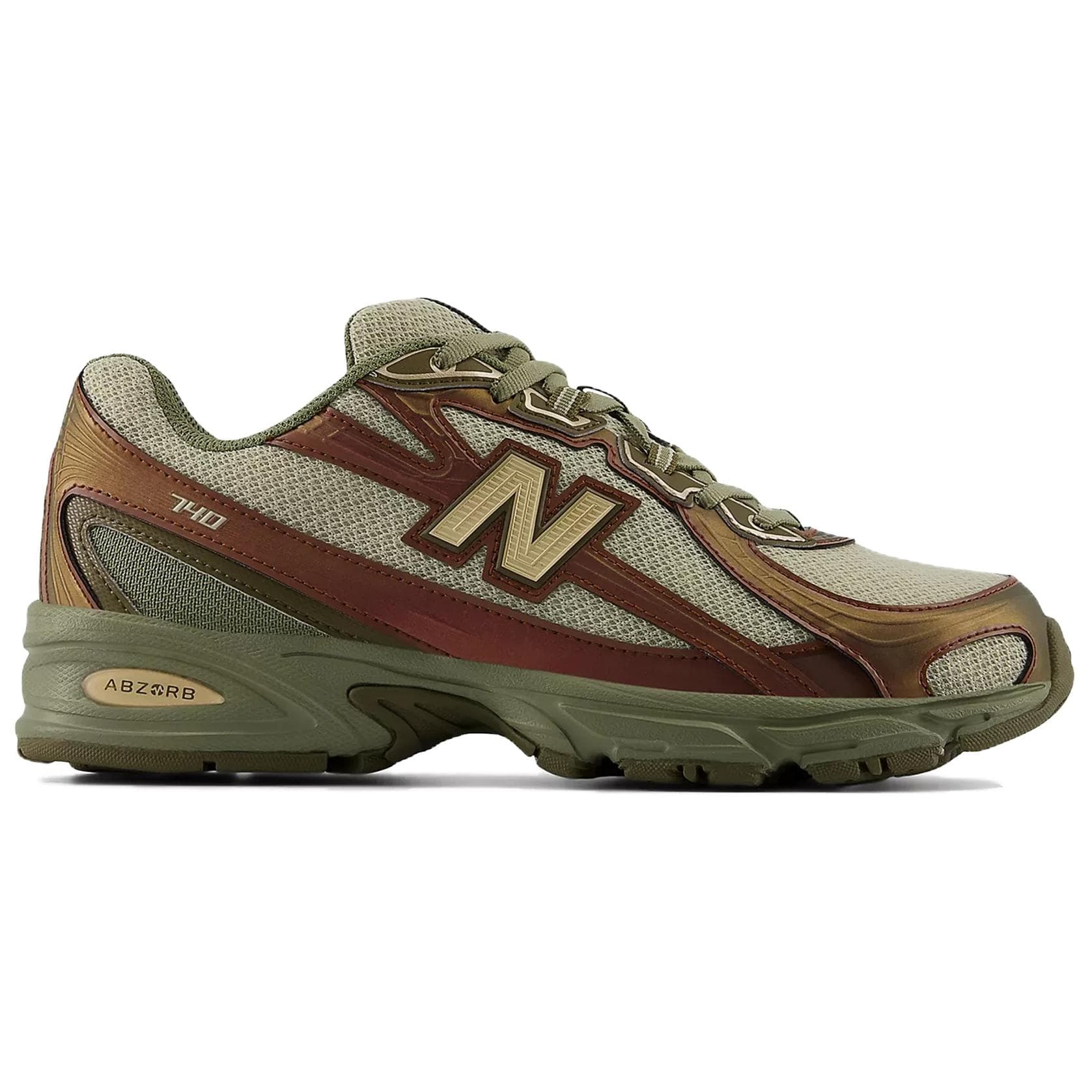 Кроссовки для бега New Balance NB 740 Беговые кроссовки Унисекс Коричневый Зеленый - изображение 2