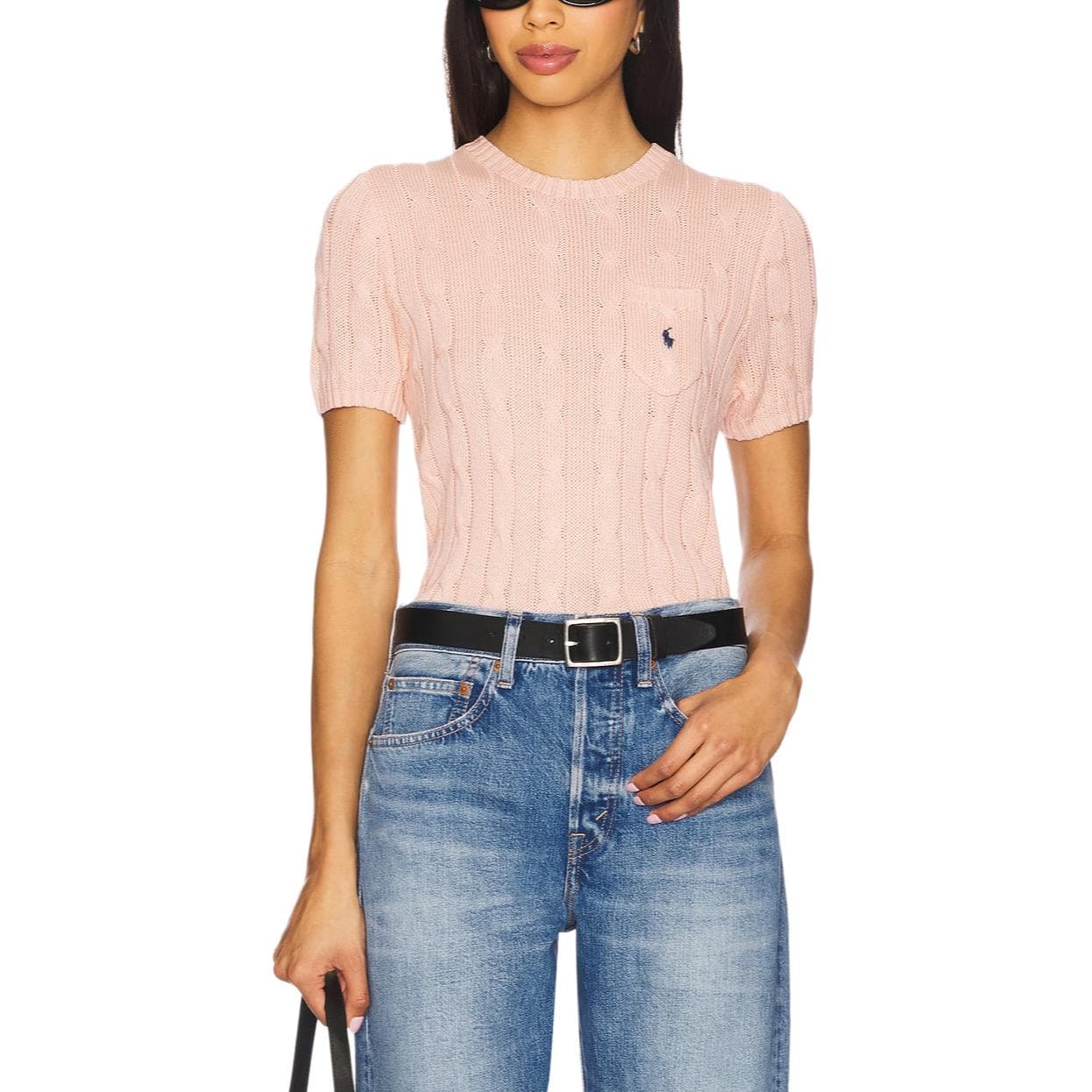 Кофта Polo Ralph Lauren Трикотаж Стандартный Размер Женский Светло-Розовый - изображение 4