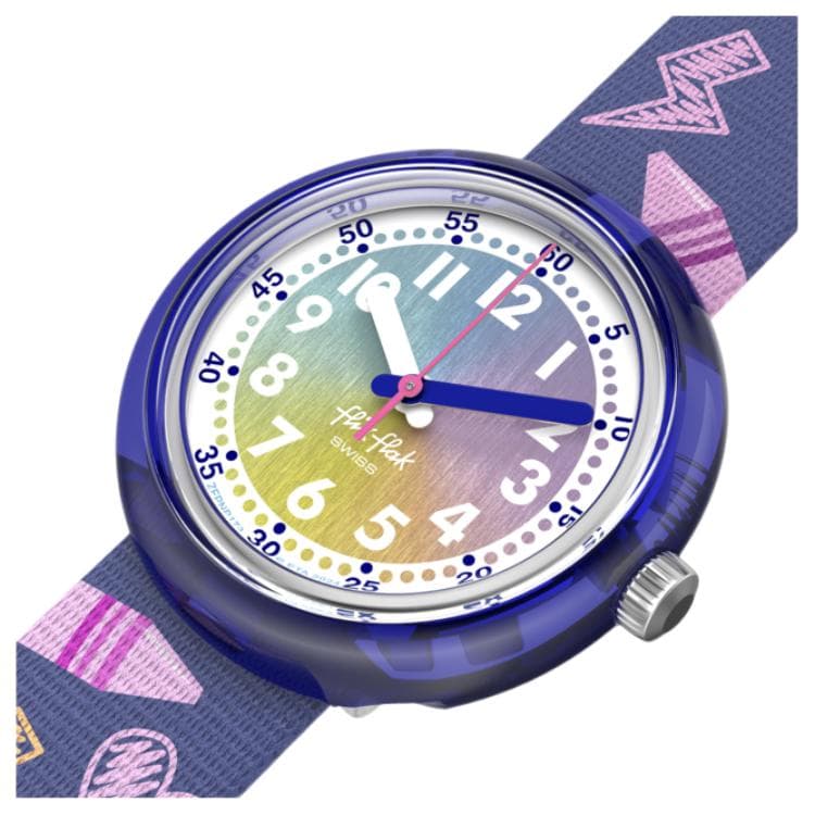 Часы SWATCH Flik Flak Кварцевый механизм водонепроницаемость 30 м детские часы 31,85*30,6 мм многоцветный циферблат - изображение 2