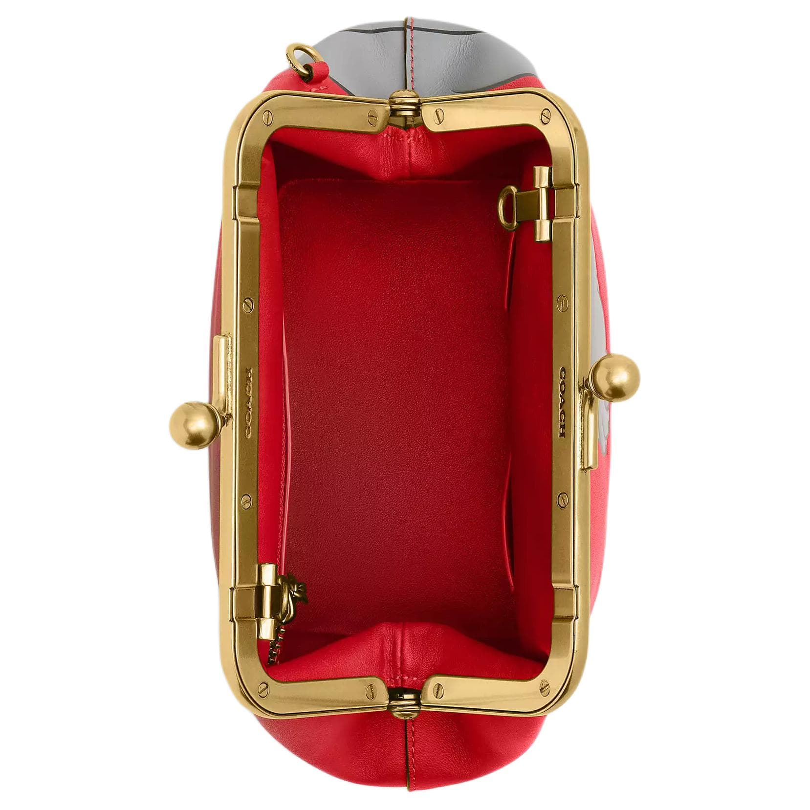 Сумка через плечо COACH X DISNEY Коллаборация Kisslock Коровья кожа Сумка на плечо Маленькая Женская Красная - изображение 4