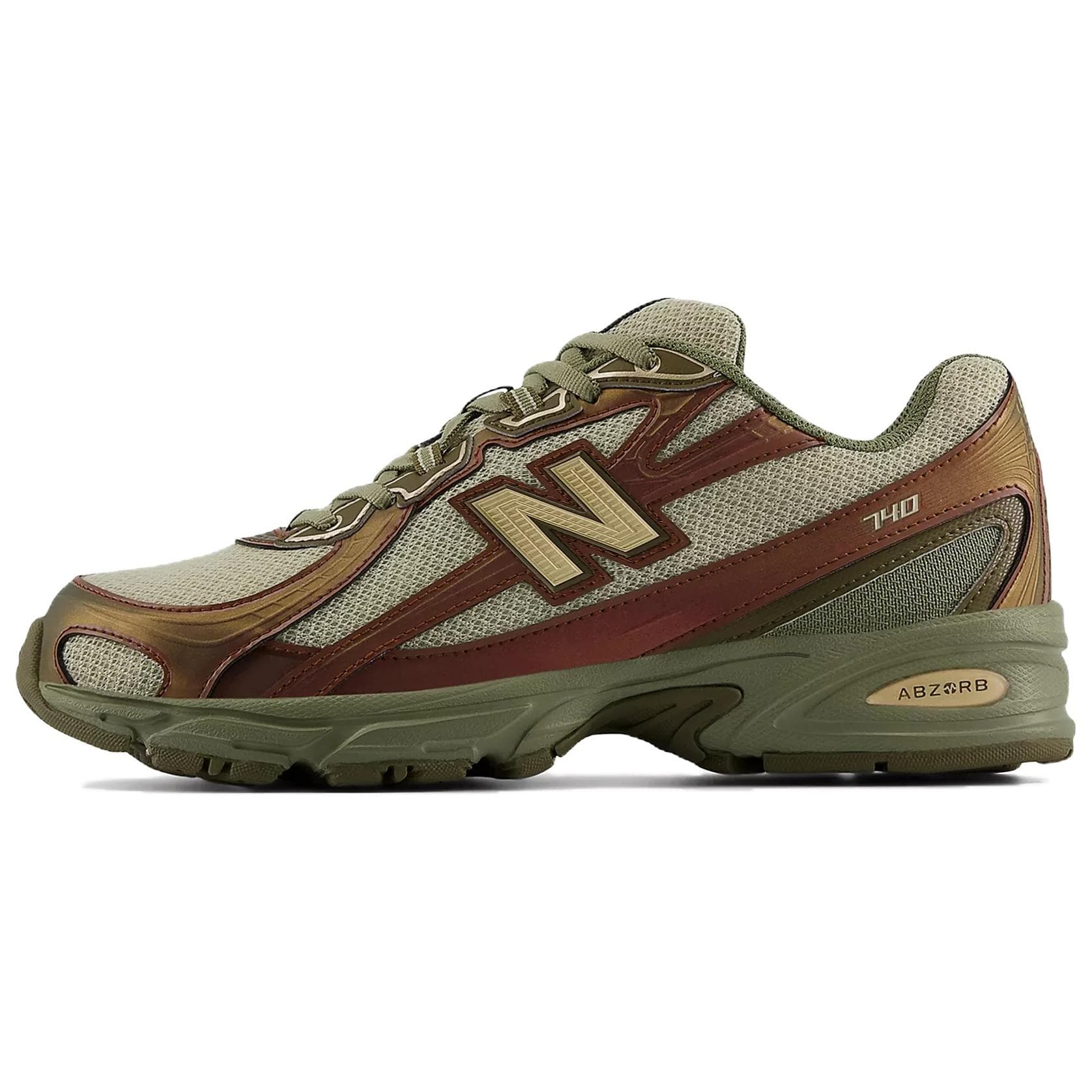 Кроссовки для бега New Balance NB 740 Беговые кроссовки Унисекс Коричневый Зеленый - изображение 1