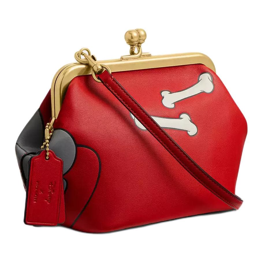 Сумка через плечо COACH X DISNEY Коллаборация Kisslock Коровья кожа Сумка на плечо Маленькая Женская Красная - изображение 2
