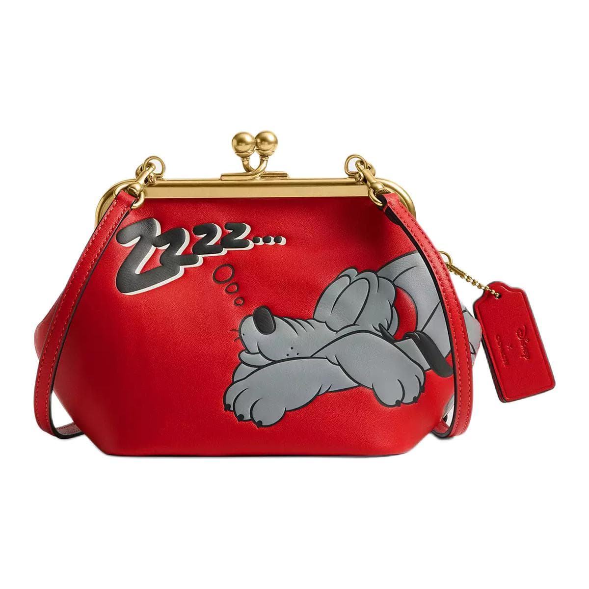 Сумка через плечо COACH X DISNEY Коллаборация Kisslock Коровья кожа Сумка на плечо Маленькая Женская Красная - изображение 1