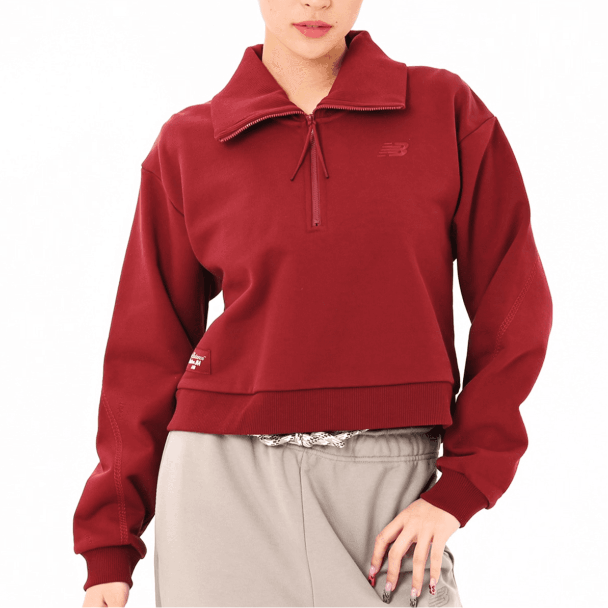 Худи New Balance FW24 Толстовка Женские Красный - изображение 3
