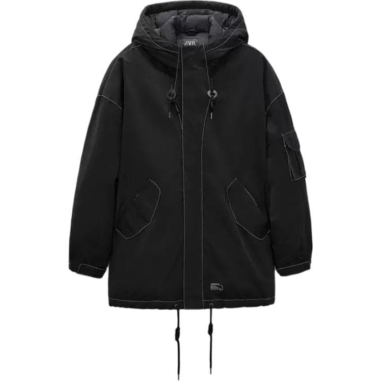 Куртка ZARA Черный Мужской Парки - изображение 1