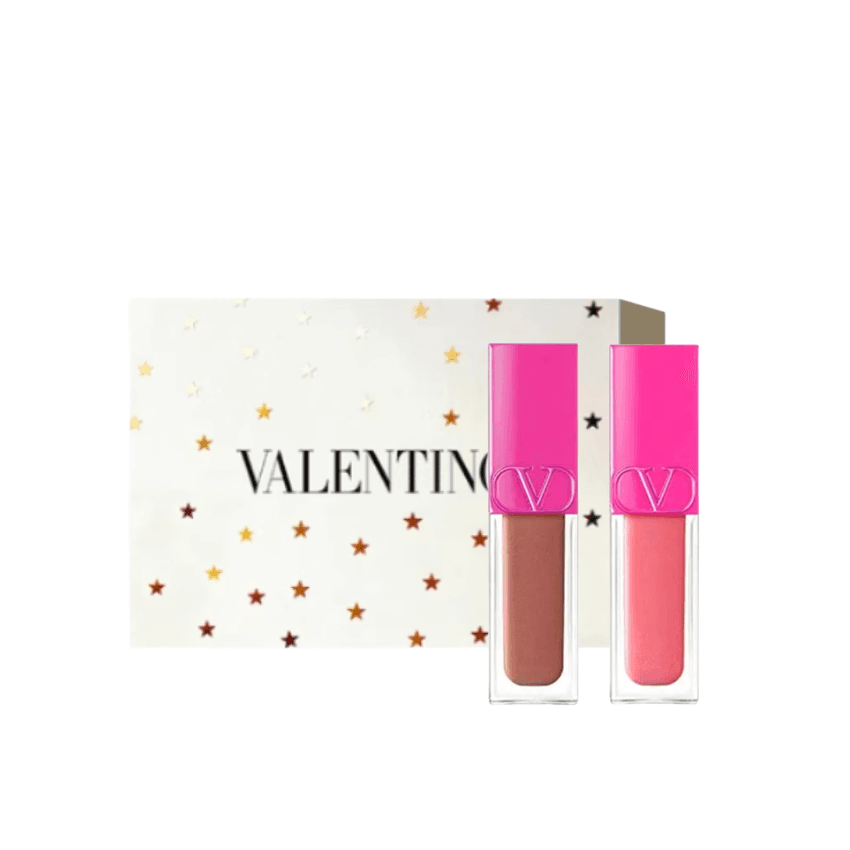 Коллекция Рождества 2025 Valentino Два Тон Губы GLOSS Наборы косметики Легко смешивается Естественный 6,5г+6,5г - изображение 2