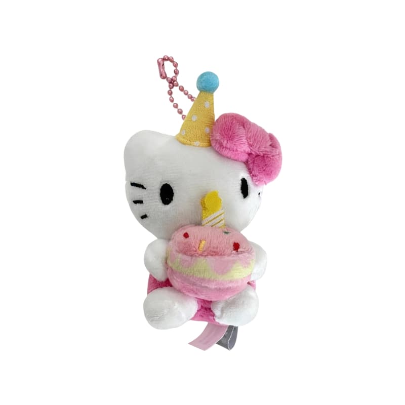 Санрио Yellow Hat Розовый Торт Kitty Мягкие брелоки-игрушки Длина корпуса 8 см - изображение 1
