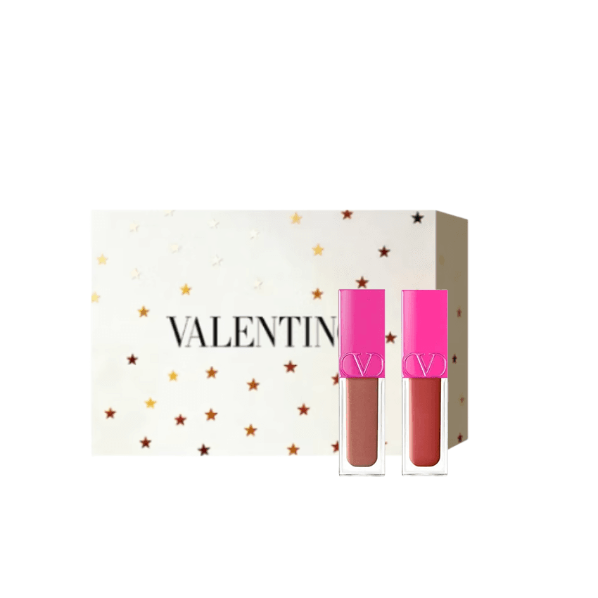 Коллекция Рождества 2025 Valentino Два Тон Губы GLOSS Наборы косметики Легко смешивается Естественный 6,5г+6,5г - изображение 1