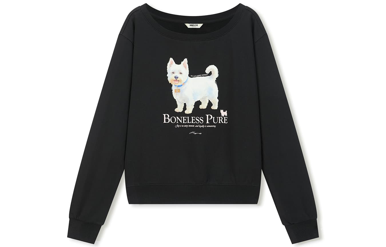 Худи BONELESS X Универсальная Толстовка С Принтом Вест-хайленд-терьера, Асимметричным Плечом, Свободным Покроем, Винтажным Дизайном, Повседневная, Модная, Индивидуальная - изображение 1