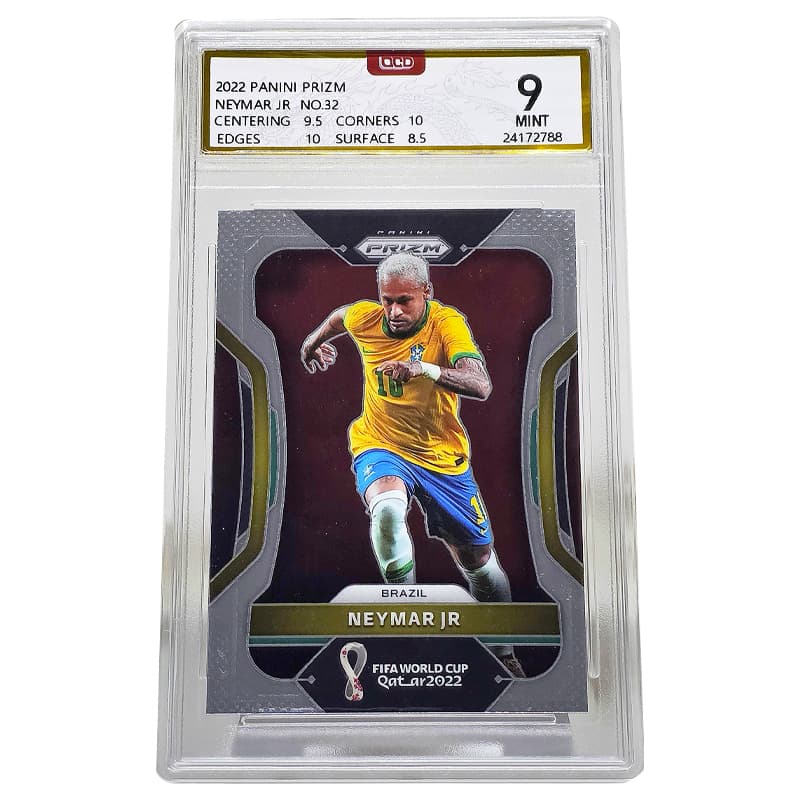 PANINI Neymar Player Card Qatar World Cup Moment Brazil National Team Silver Refractor Graded Card Single - изображение 3