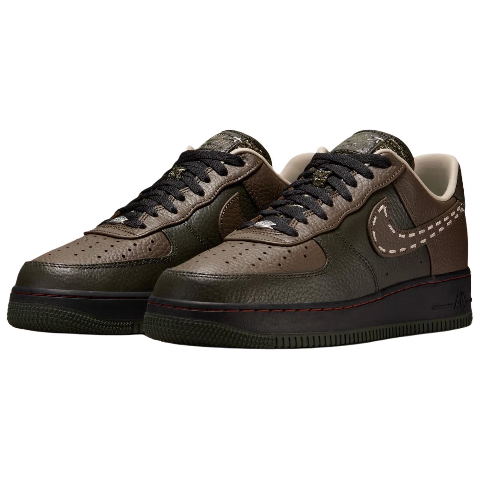Кроссовки Nike Air Force 1 Амортизация Скейтборд Обувь Мужской Коричнево-зеленый - изображение 3