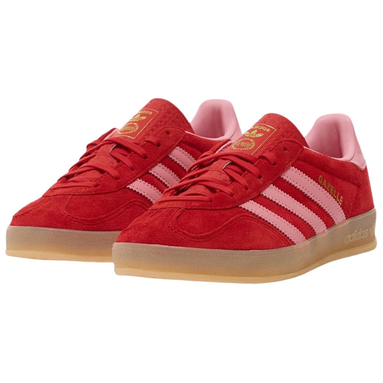 Кроссовки Adidas Originals GAZELLE INDOOR Кожа Замша Низкие Кеды немецкой армии (GAT) Женские Красные - изображение 3