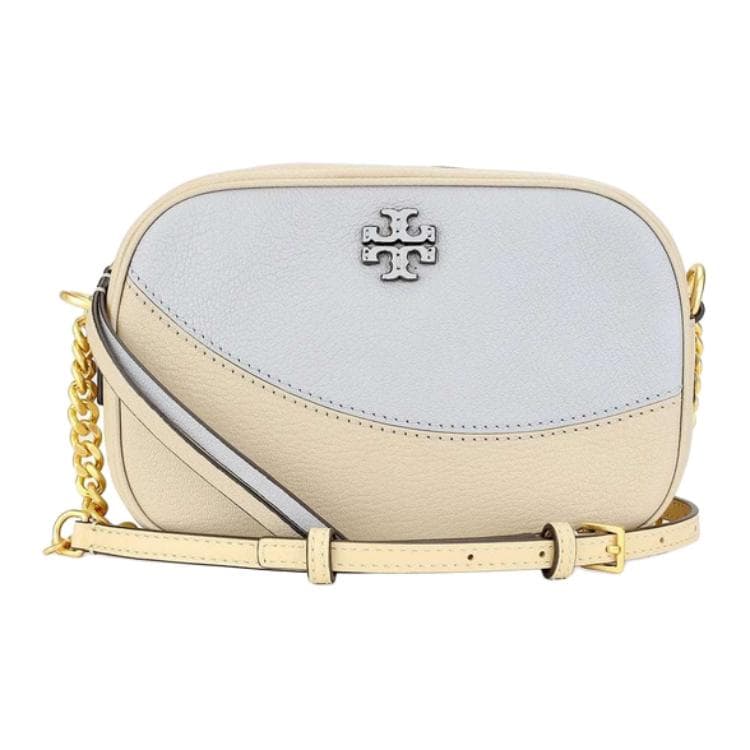 Сумка через плечо Tory Burch Сумка через плечо из крупнозернистой текстуры кожа Личи женская серый и бежевый - изображение 1