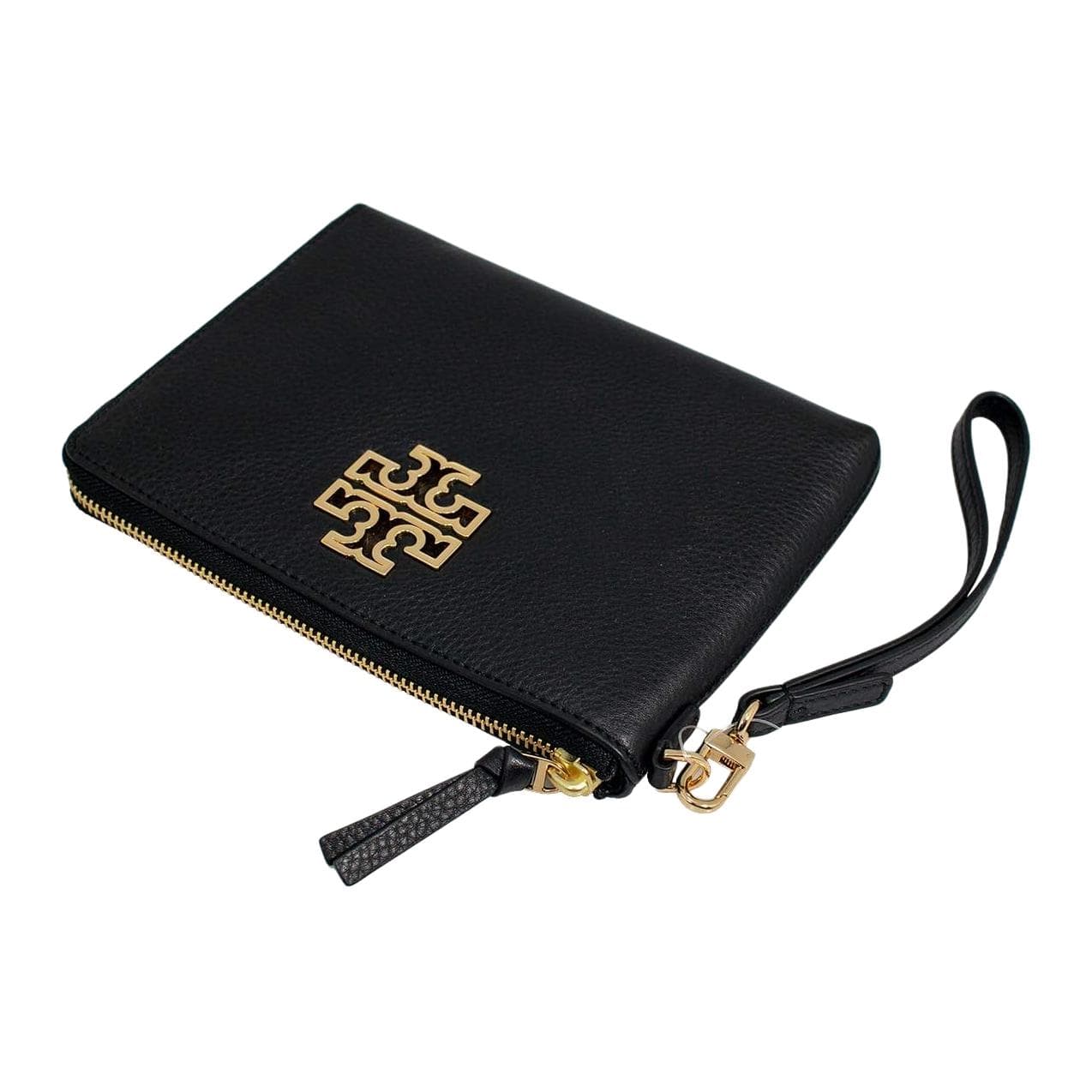 Сумка Tory Burch Britten Клатч из кожи с молнией большой женский черный - изображение 3
