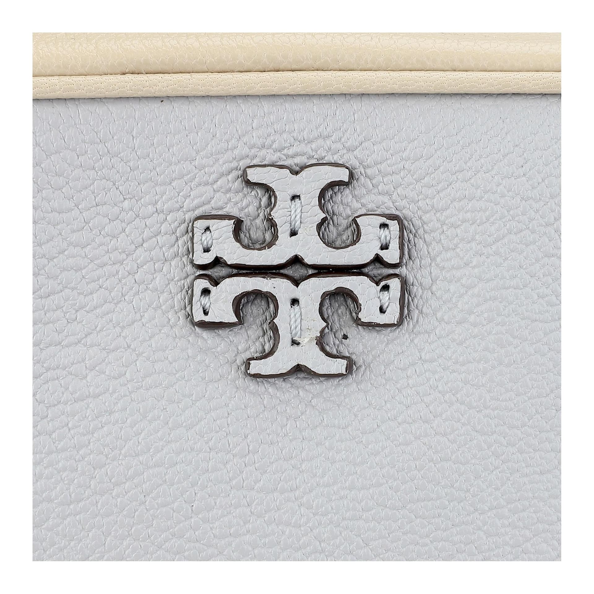 Сумка через плечо Tory Burch Сумка через плечо из крупнозернистой текстуры кожа Личи женская серый и бежевый - изображение 5