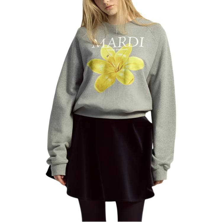 Худи MARDI MERCREDI FW25 Толстовка Реглан LILIES 02_Серый Женский - изображение 1