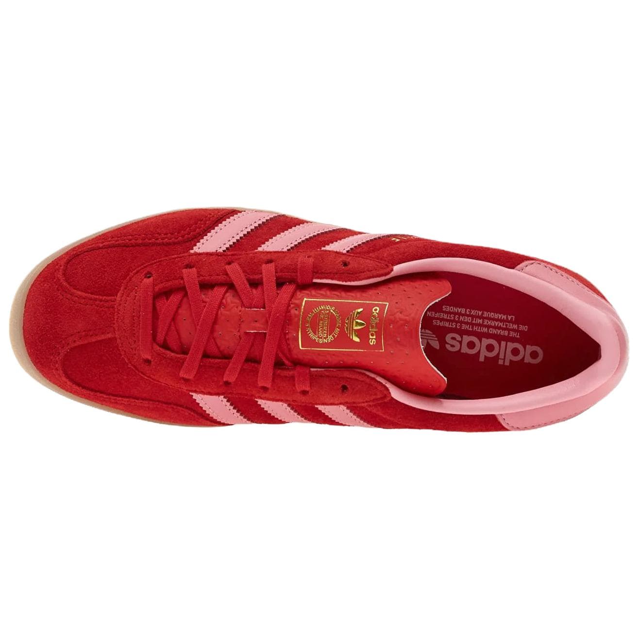Кроссовки Adidas Originals GAZELLE INDOOR Кожа Замша Низкие Кеды немецкой армии (GAT) Женские Красные - изображение 4
