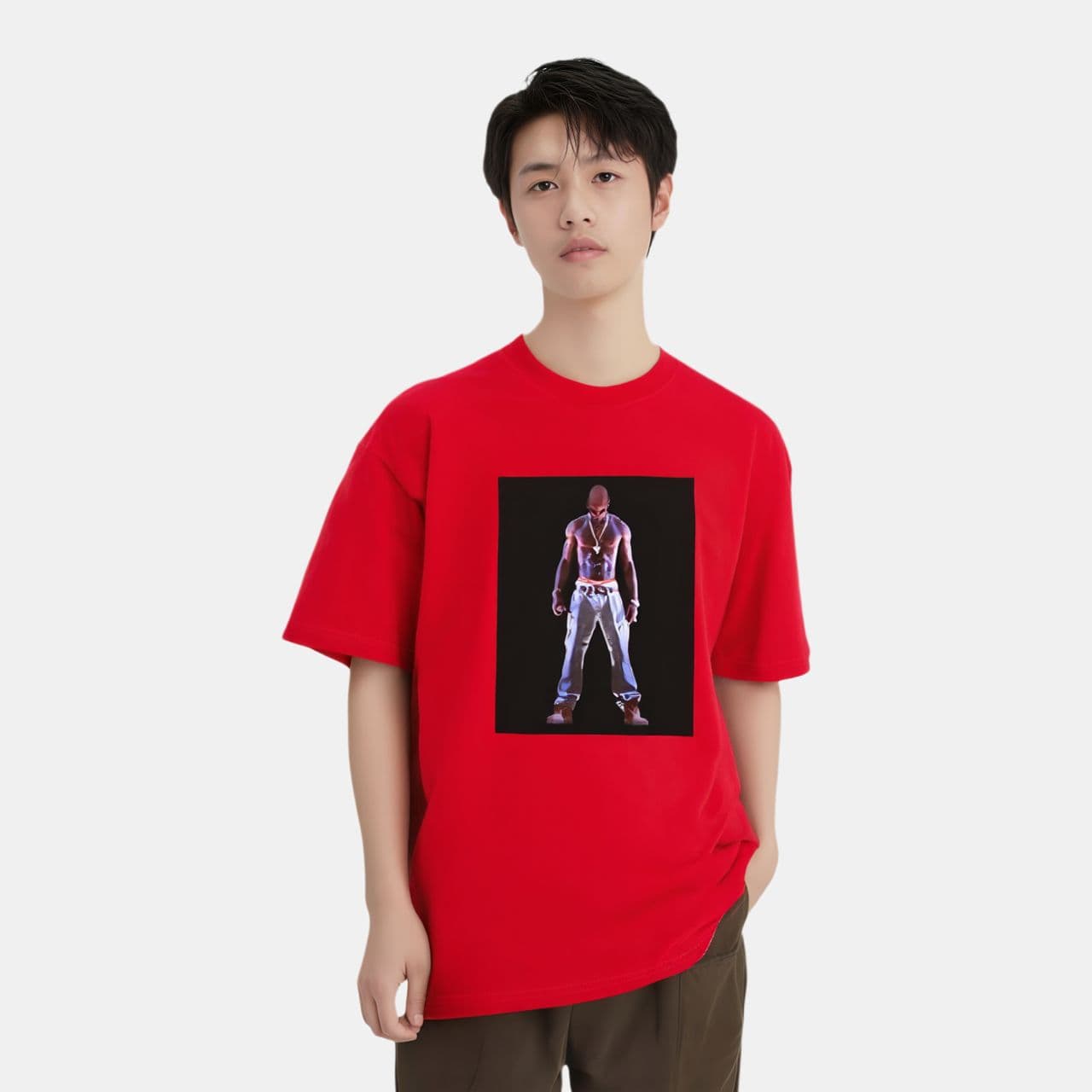 Футболка Supreme Tupac Hologram Tee Red - изображение 2
