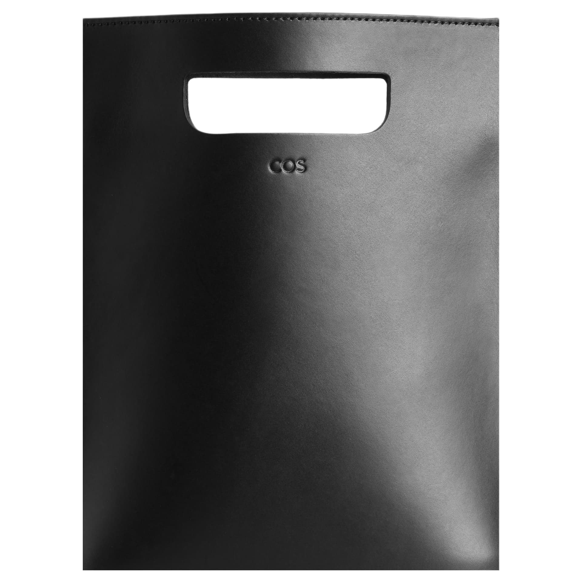 Сумка COS Folio Mini Leather Tote Black - изображение 3