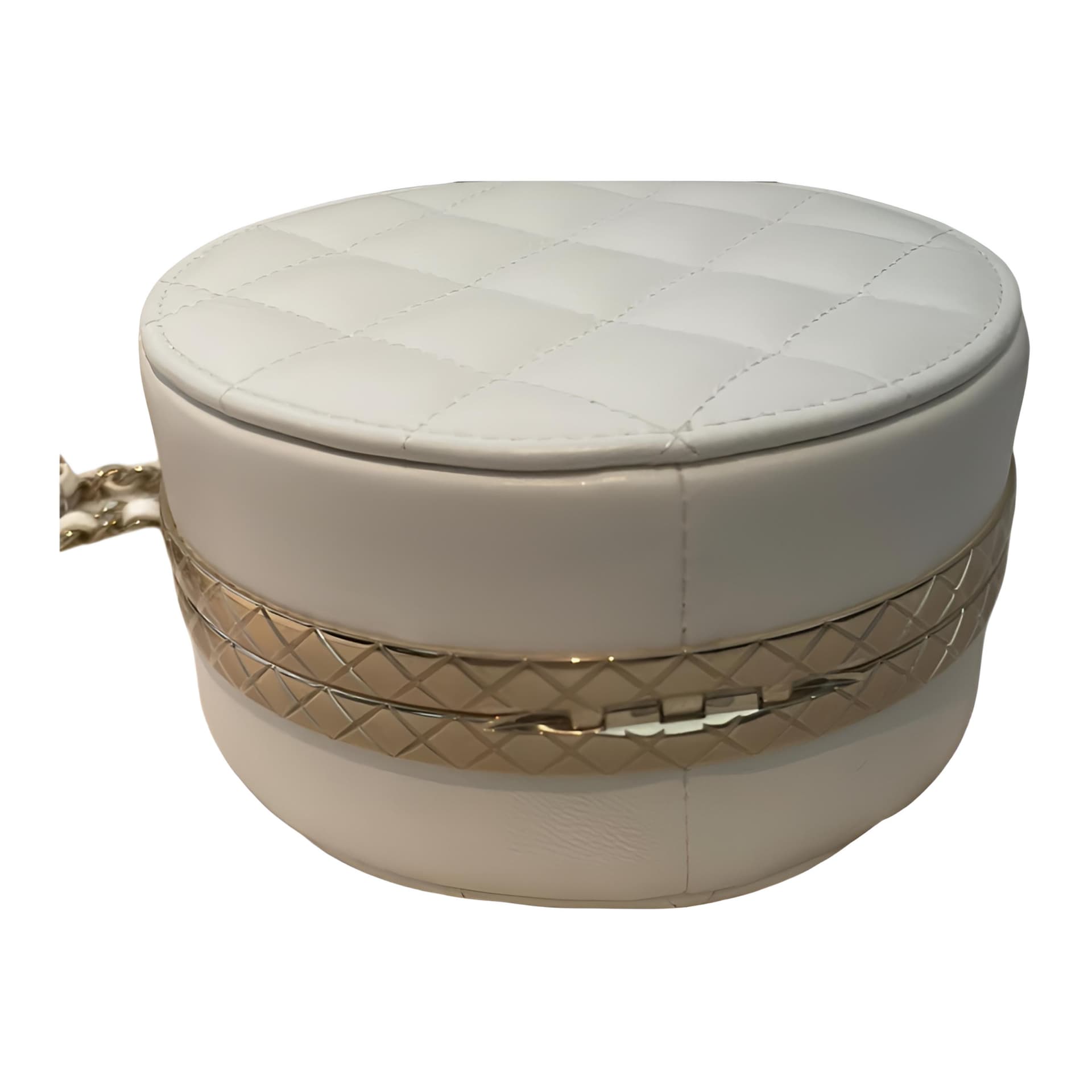 Сумка через плечо CHANEL Round Flap Bag White - изображение 2