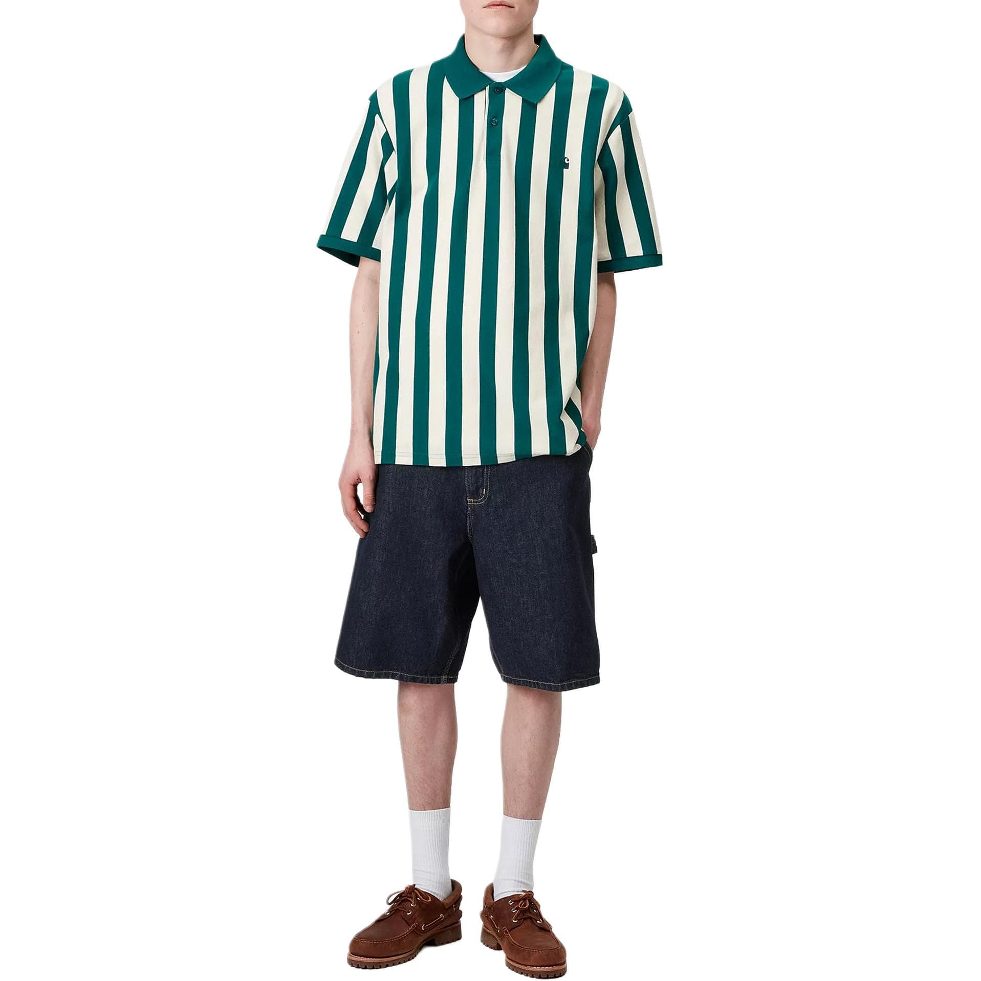 Шорты Carhartt WIP SS23 Logo Shorts Navy - изображение 6