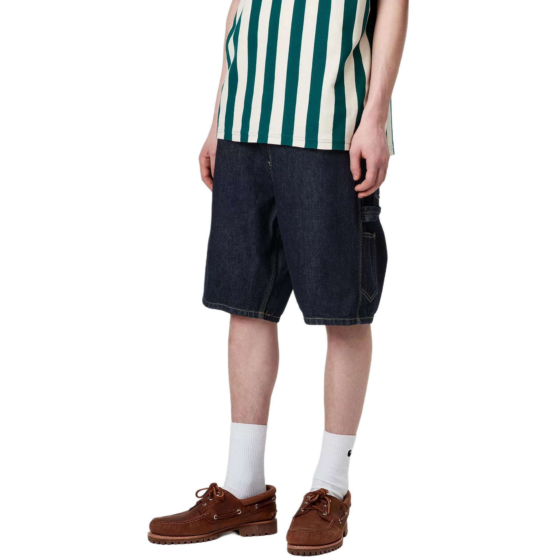Шорты Carhartt WIP SS23 Logo Shorts Navy - изображение 4